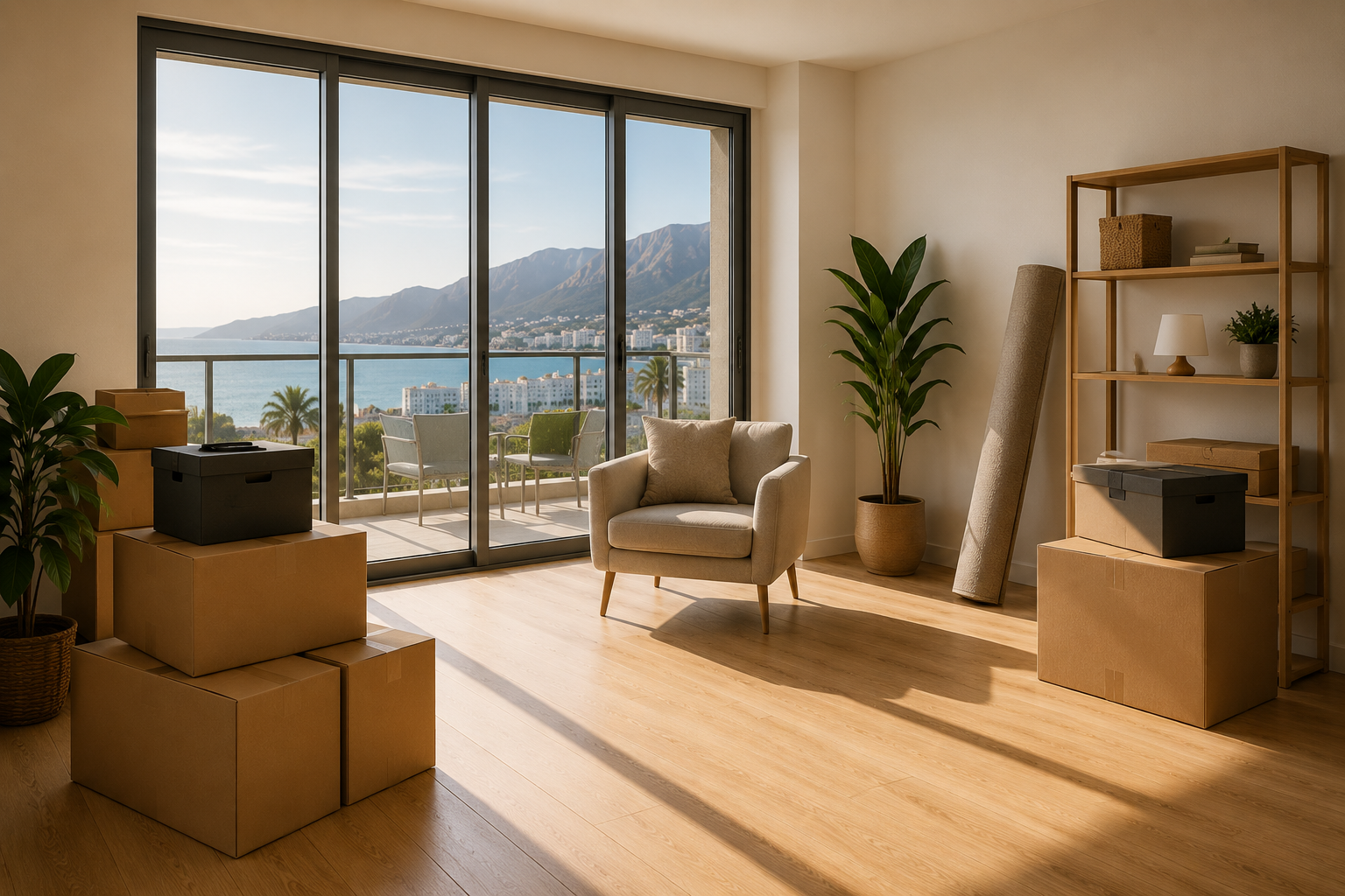Apartamento premium con cajas listas para vaciar y vistas a Tenerife
